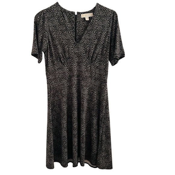 MICHAEL Michael Kors Animal Print Fit & Flare Short Sleeves Dress - Picture 1 of 6